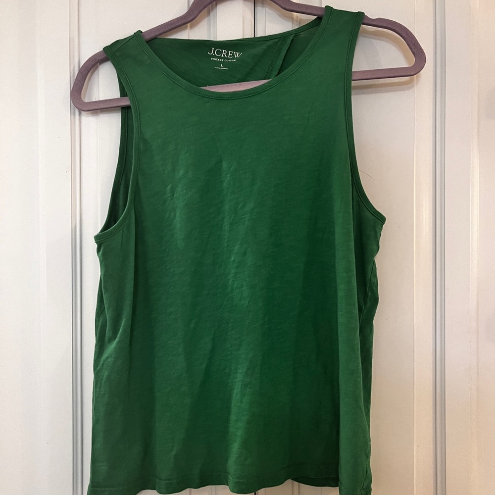 J Crew Green Tank Top Size Large
